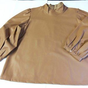 Calvin Klein Faux Leather Top - L NWOT